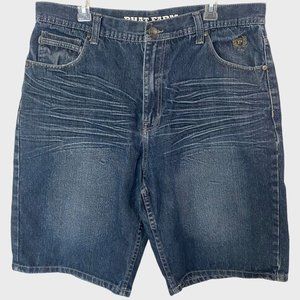 Y2K Phat Farm Skater Jean Shorts Mens Size 38 Blue Medium Wash Baggy Comfort Fit